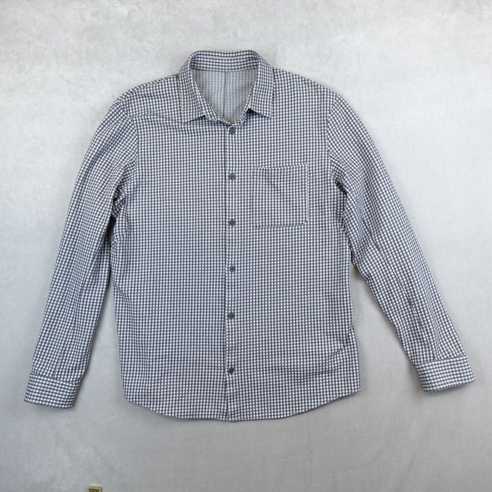 Lululemon Shirt Button Up Long Sleeve Plaid Stretch Commission XL